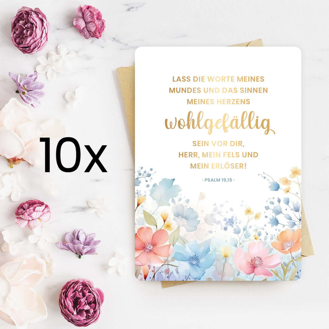 Karte "wohlgefällig" · Blumen · Serie Psalmen