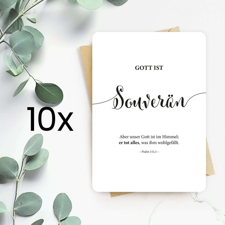 Karte "Gott ist Souverän" · Lettering · Serie Gottes Wesen – Aus Gnade