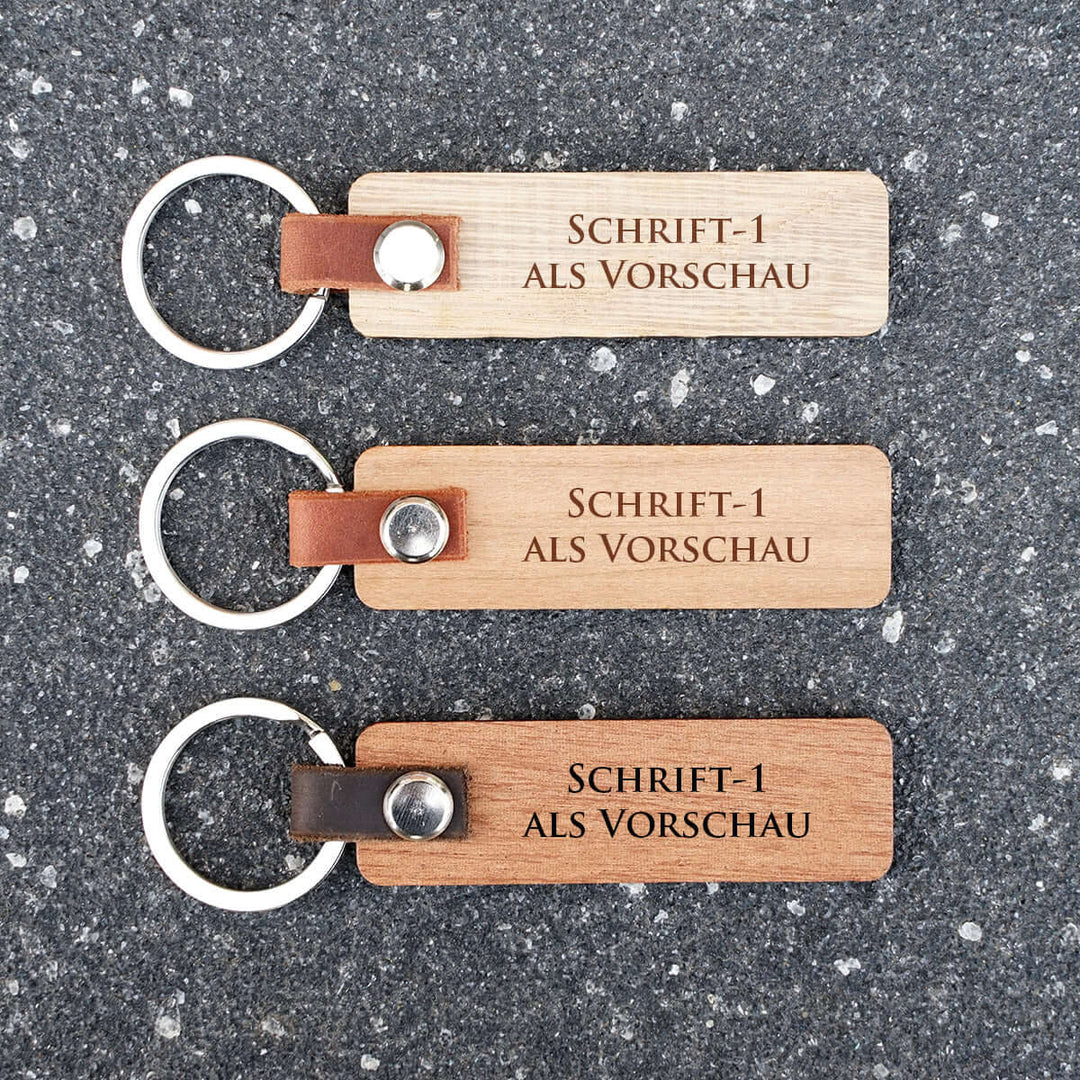 Personalisiertes Holz-Schlüsselanhänger · Geschenk mit Gravur