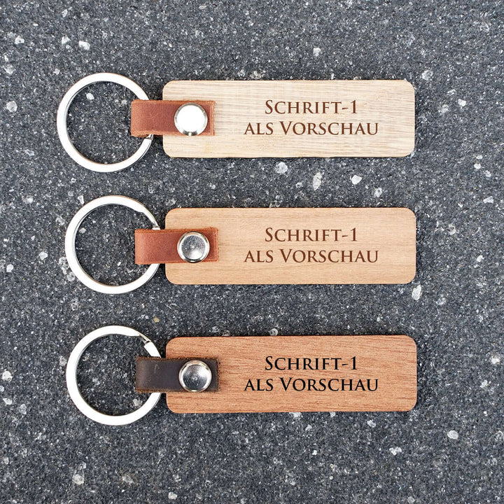 Personalisiertes Holz-Schlüsselanhänger · Geschenk mit Gravur