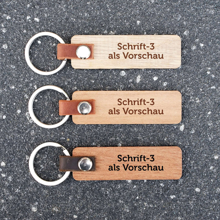 Personalisiertes Holz-Schlüsselanhänger · Geschenk mit Gravur