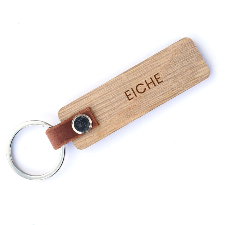 Personalisiertes Holz-Schlüsselanhänger · Geschenk mit Gravur