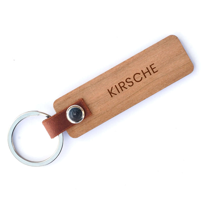 Personalisiertes Holz-Schlüsselanhänger · Geschenk mit Gravur