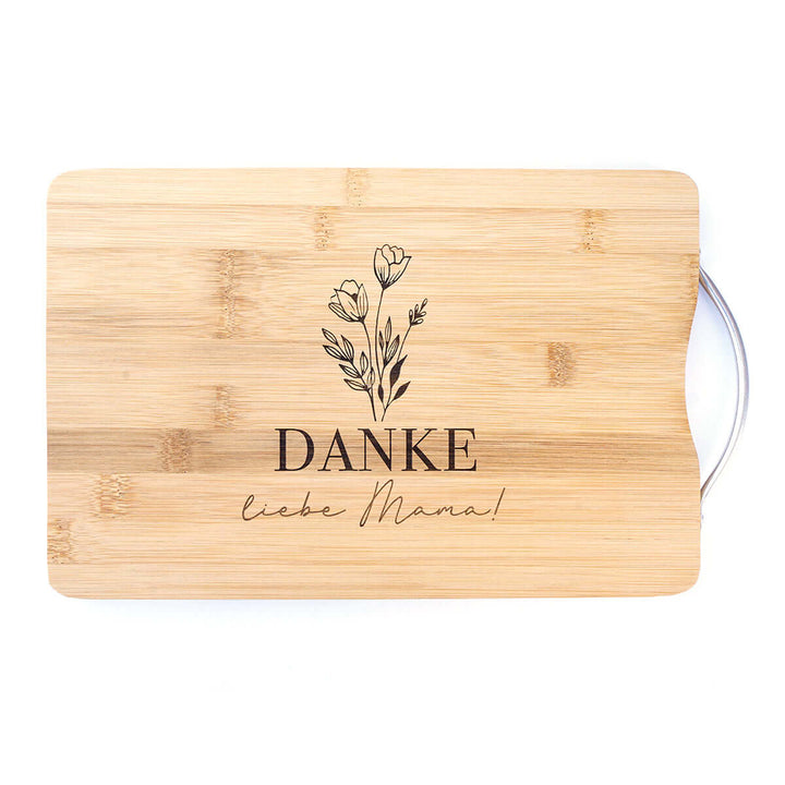 Schneidebrett "DANKE liebe Mama!" · Bambus · Gravur