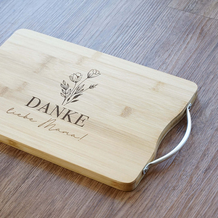 Schneidebrett "DANKE liebe Mama!" · Bambus · Gravur