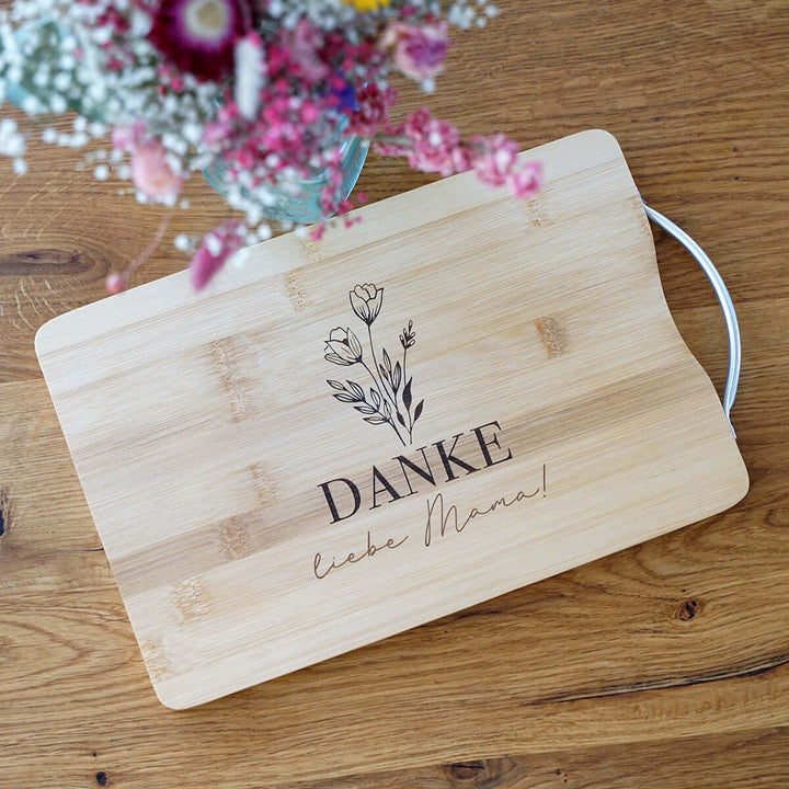Schneidebrett "DANKE liebe Mama!" · Bambus · Gravur