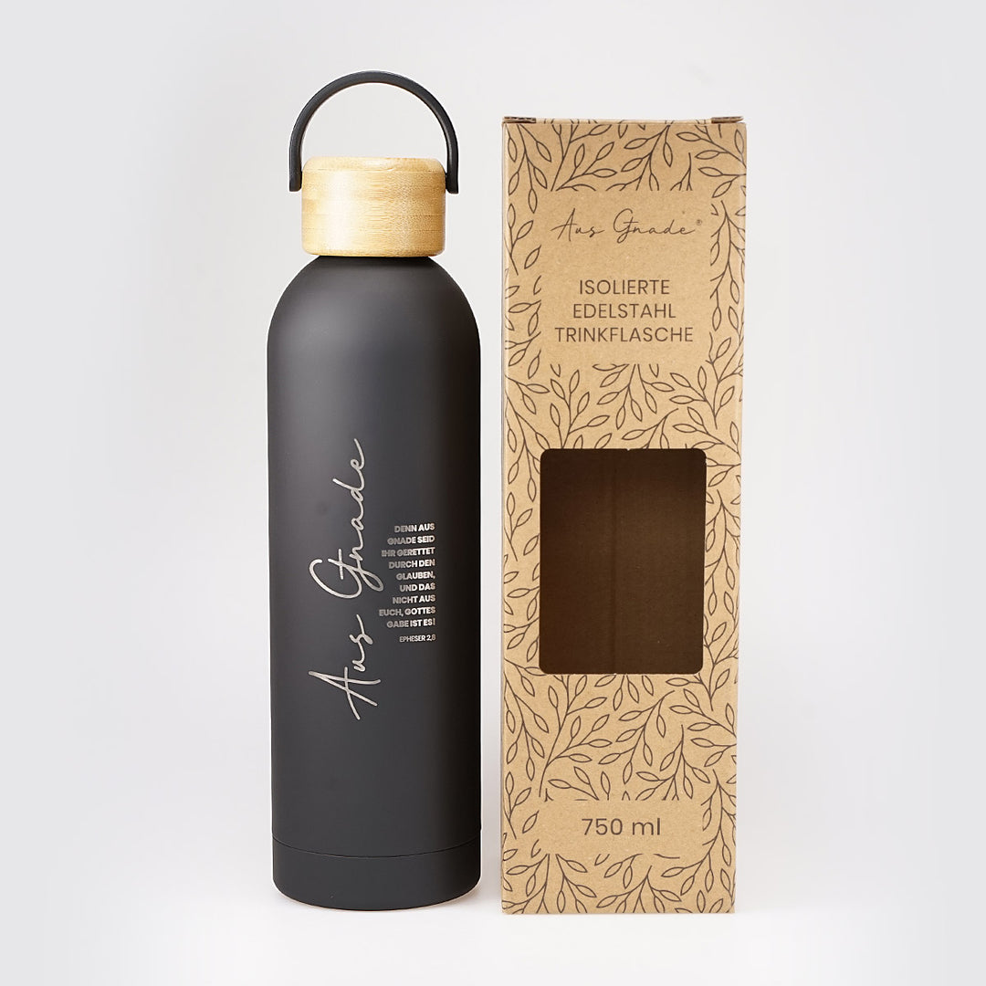 Isolierte Trinkflasche "Aus Gnade" · 750 ml · Gravur · Epheser 2,8