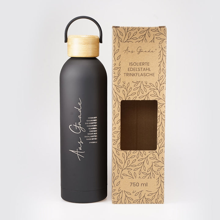 Isolierte Trinkflasche "Aus Gnade" · 750 ml · Gravur · Epheser 2,8