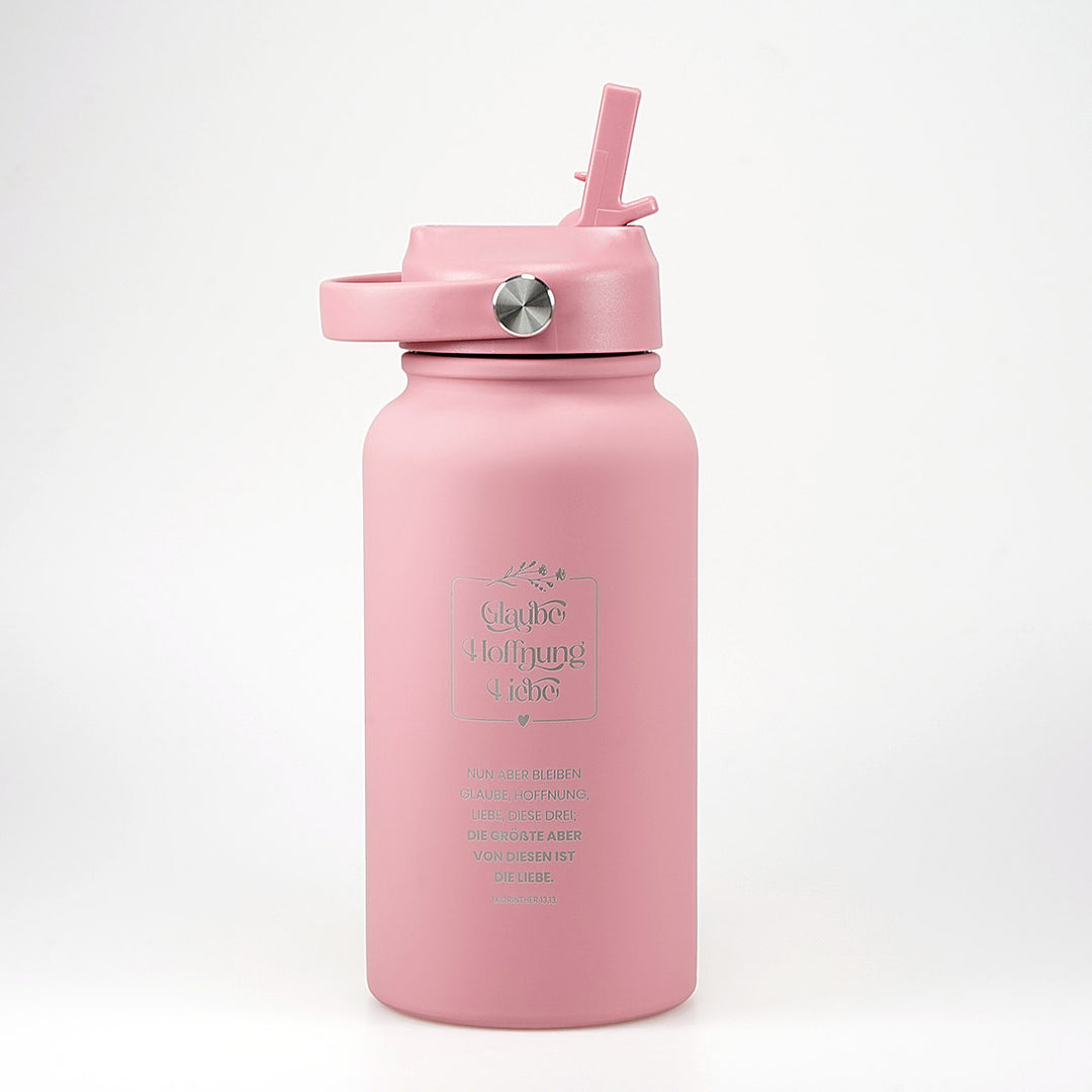 Thermoflasche "Glaube Hoffnung Liebe" · 650 ml · Gravur · 1.Korinther 13,13