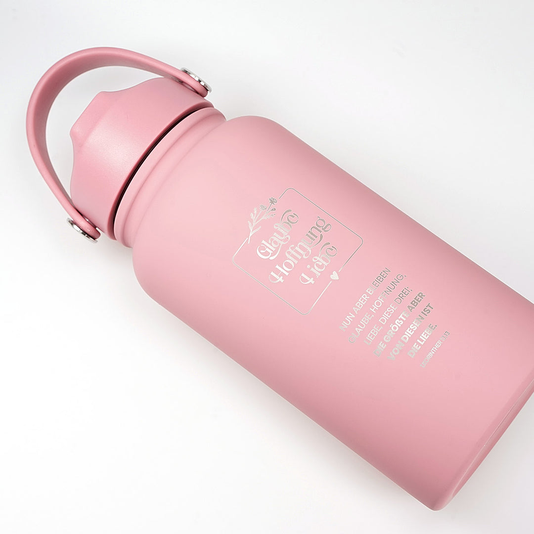 Thermoflasche "Glaube Hoffnung Liebe" · 650 ml · Gravur · 1.Korinther 13,13