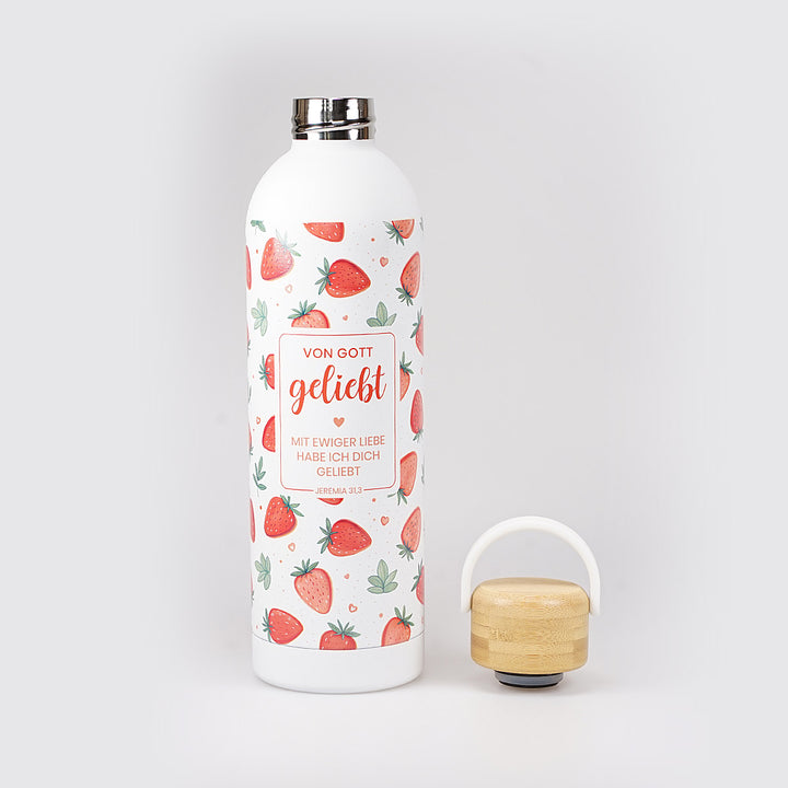Isolierte Trinkflasche "Von Gott geliebt" · 750 ml · 3D-Druck · Jeremia 31,3