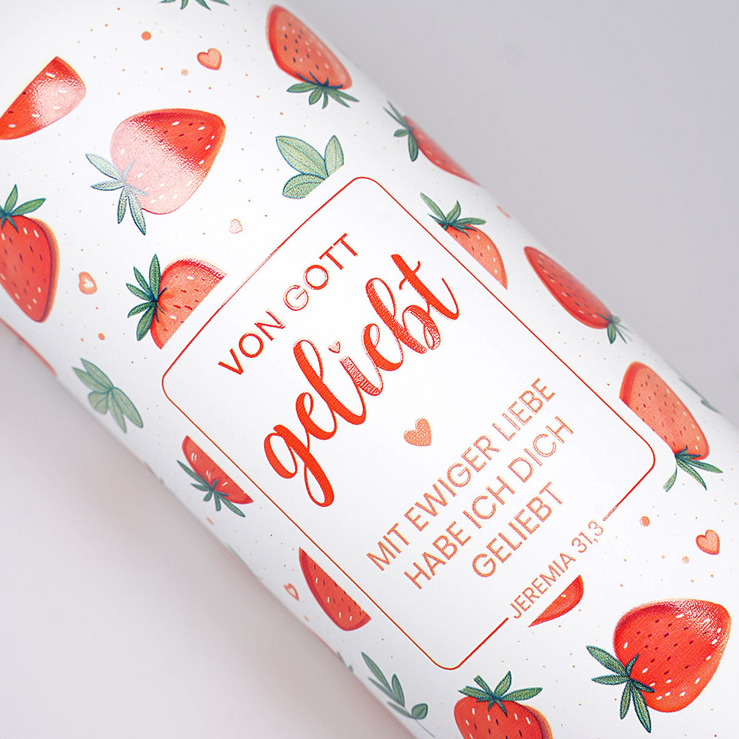 Isolierte Trinkflasche "Von Gott geliebt" · 750 ml · 3D-Druck · Jeremia 31,3