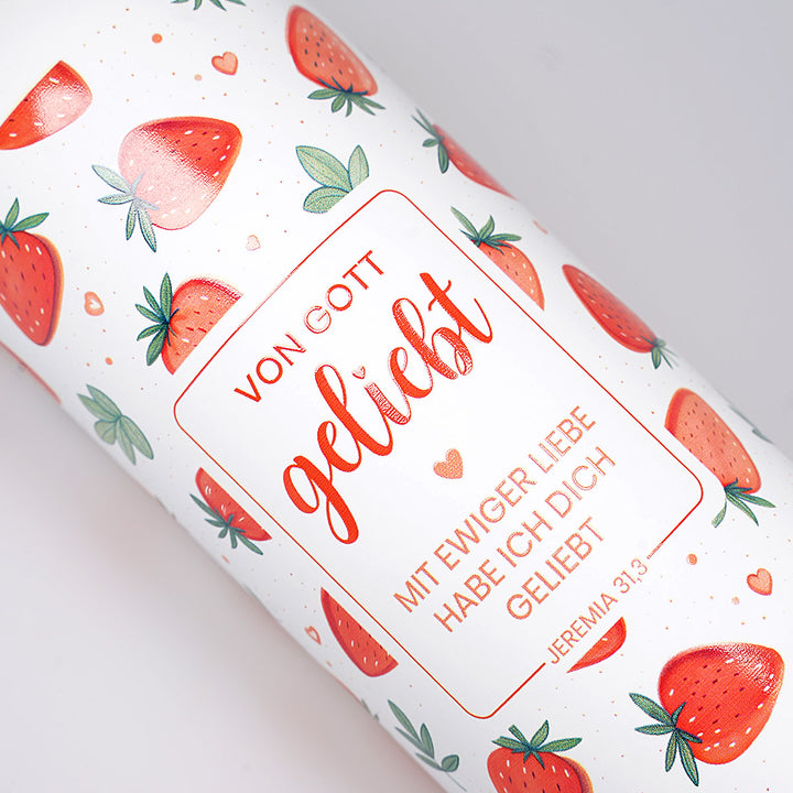 Isolierte Trinkflasche "Von Gott geliebt" · 750 ml · 3D-Druck · Jeremia 31,3