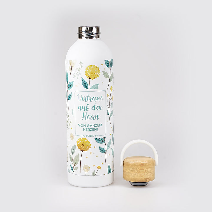 Isolierte Trinkflasche "Vertraue auf den Herrn" · 750 ml · 3D-Druck · Sprüche 3,5
