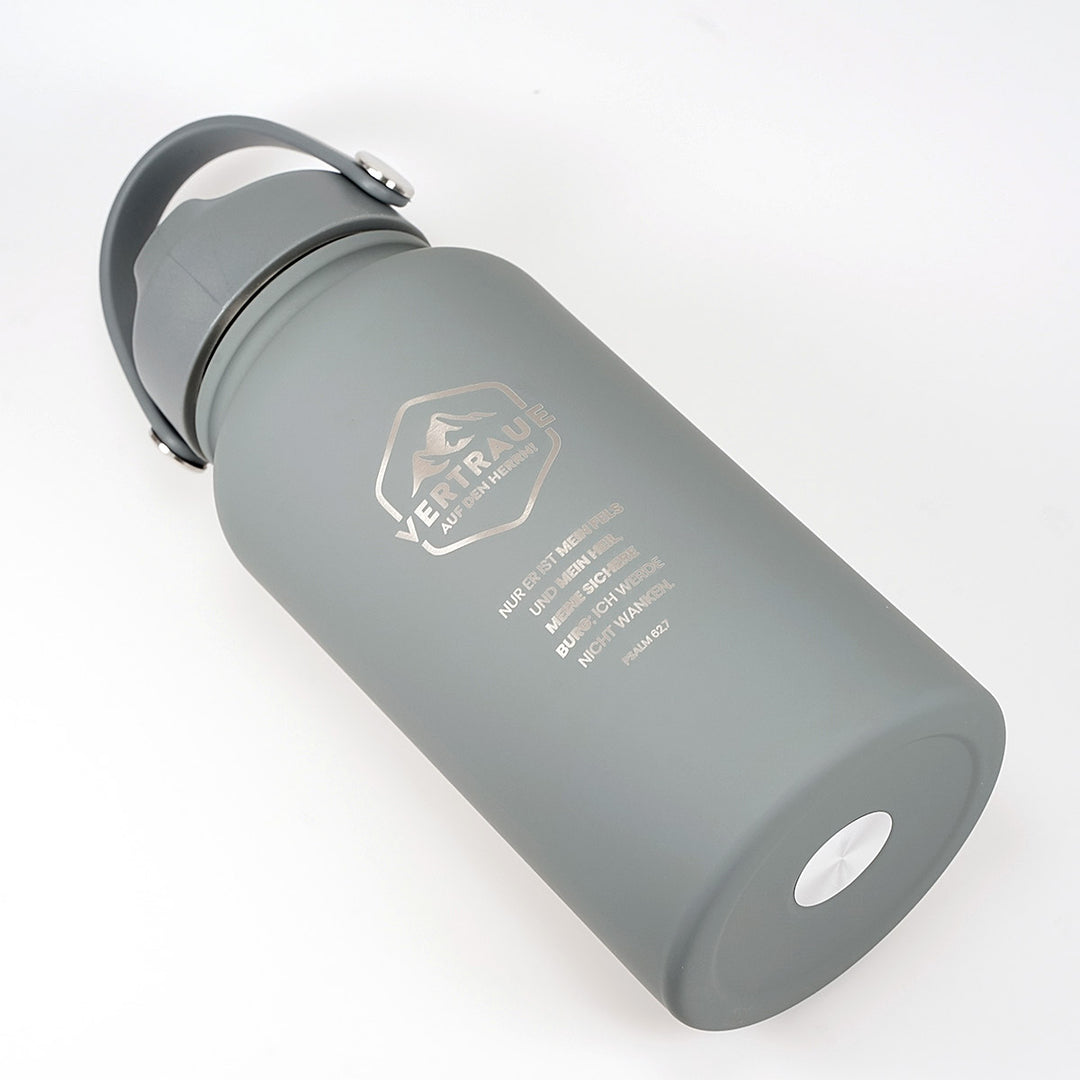 Thermoflasche "Vertraue auf den Herrn" · 650 ml · Gravur · Psalm 62,7