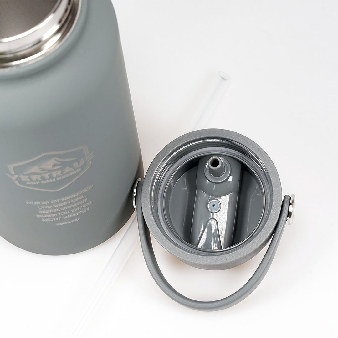 Thermoflasche "Vertraue auf den Herrn" · 650 ml · Gravur · Psalm 62,7