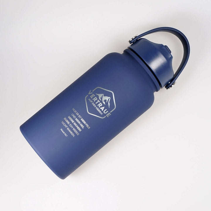 Thermoflasche "Vertraue auf den Herrn" · 650 ml · Gravur · Psalm 62,7