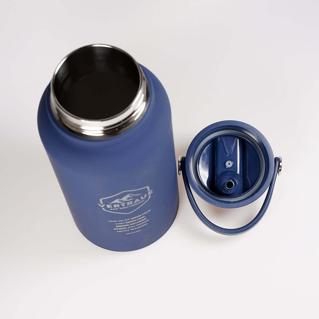 Thermoflasche "Vertraue auf den Herrn" · 650 ml · Gravur · Psalm 62,7