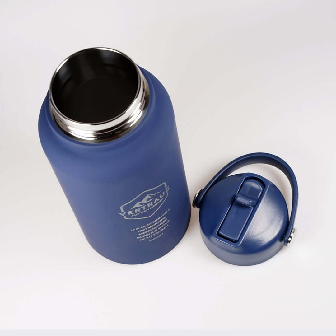 Thermoflasche "Vertraue auf den Herrn" · 650 ml · Gravur · Psalm 62,7
