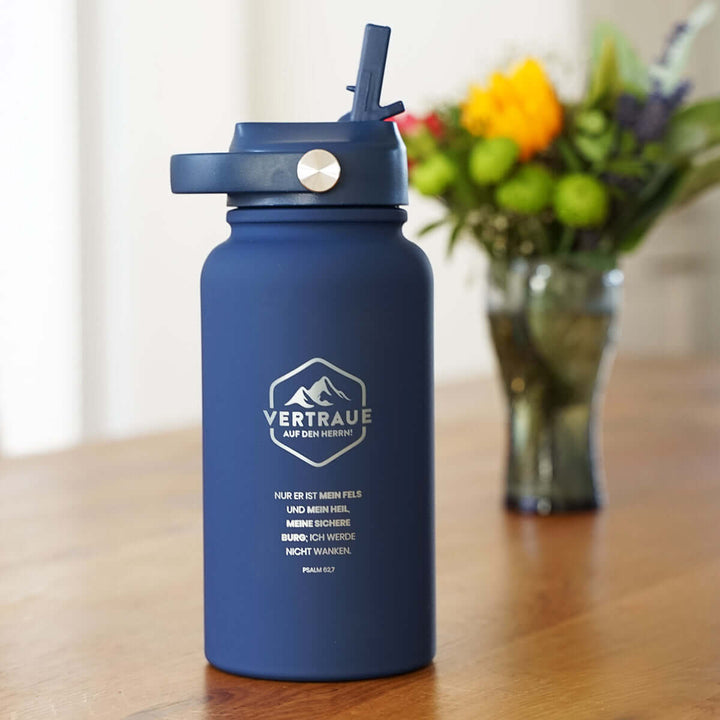 Thermoflasche "Vertraue auf den Herrn" · 650 ml · Gravur | Aus Gnade