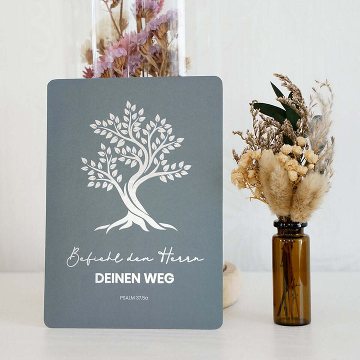 Trockenblumen "Midi Bouquet" in Geschenkbox, inkl. Mini-Vase & Postkarte – Aus Gnade