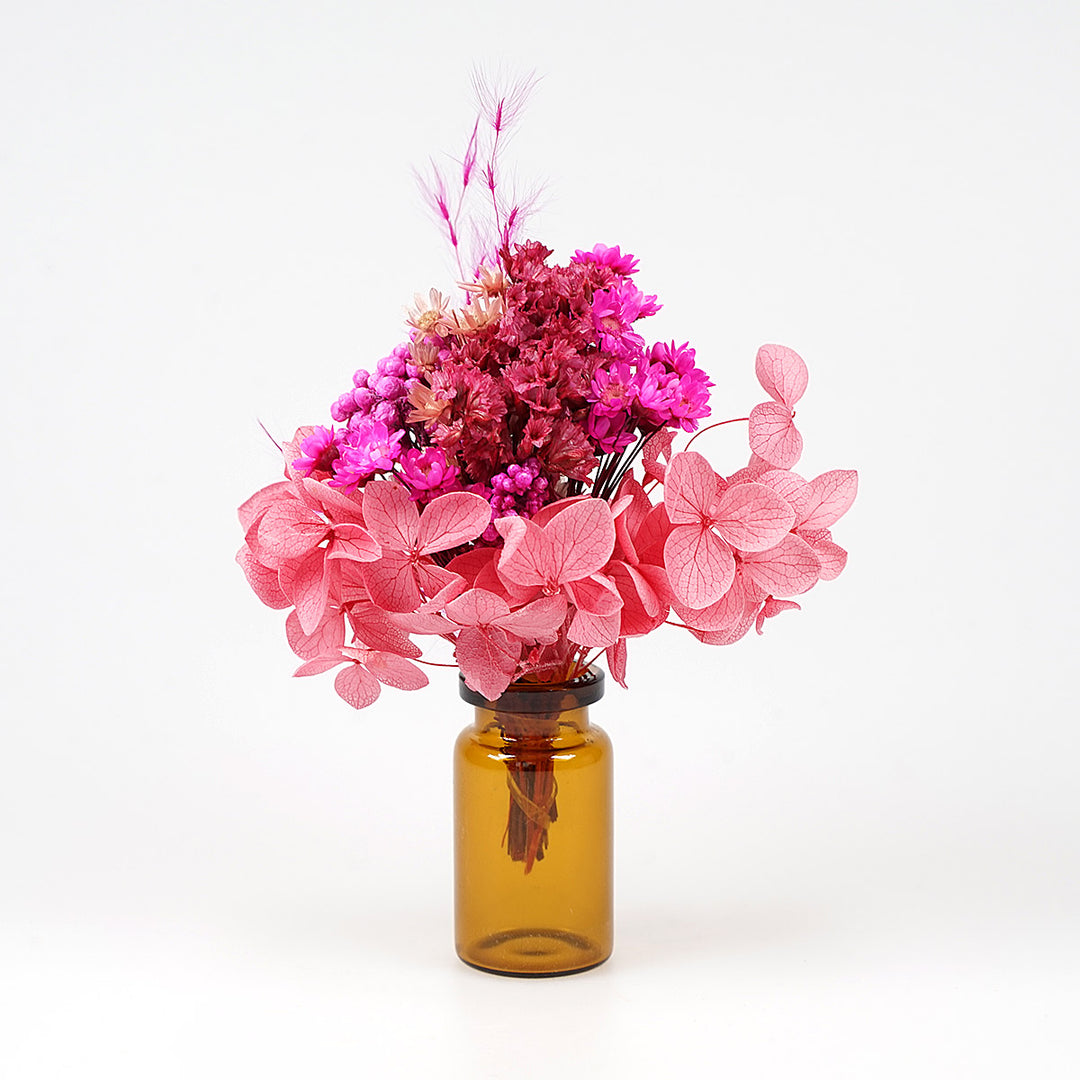 Trockenblumen "Mini Bouquet" in Geschenkbox, inkl. Mini-Vase