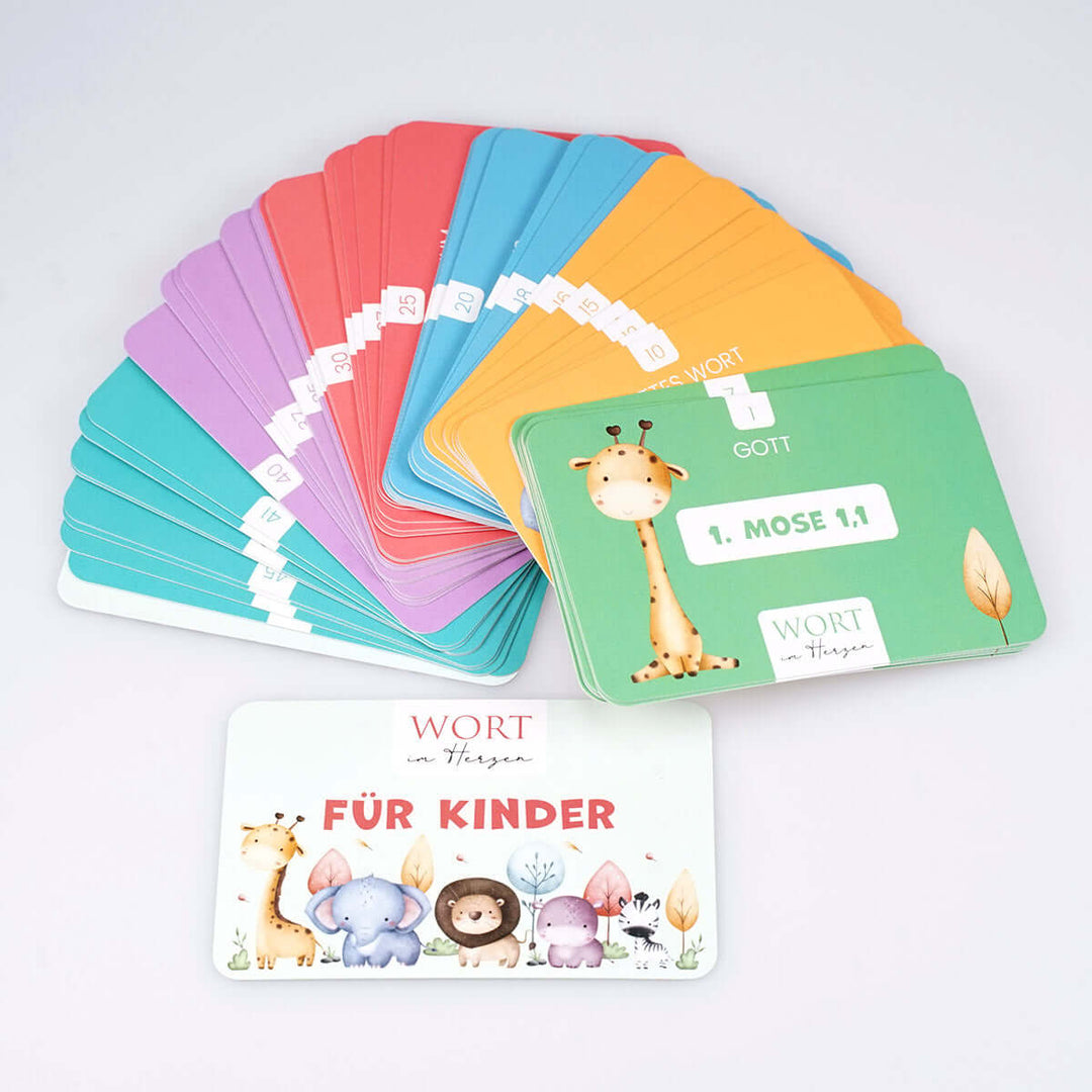 Wort im Herzen "Für Kinder"  · Bibelverse für Kinder · 48 Lernkarten