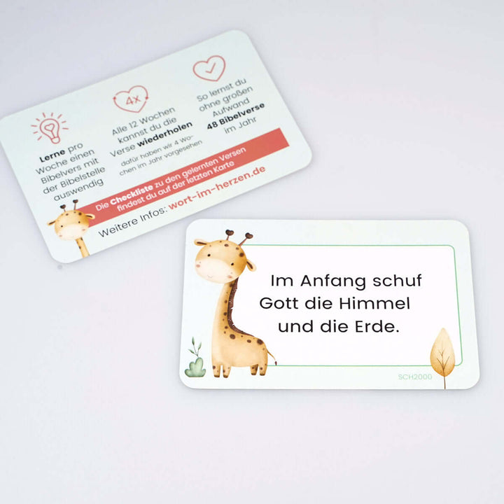 Wort im Herzen "Für Kinder"  · Bibelverse für Kinder · 48 Lernkarten