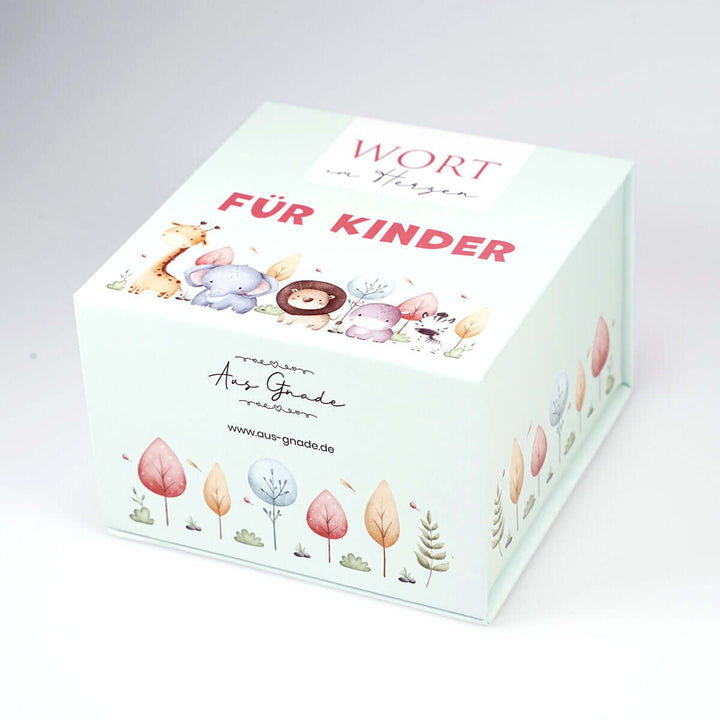 Wort im Herzen "Für Kinder" + Aufbewahrungsbox · Bibelvers-Lernkarten