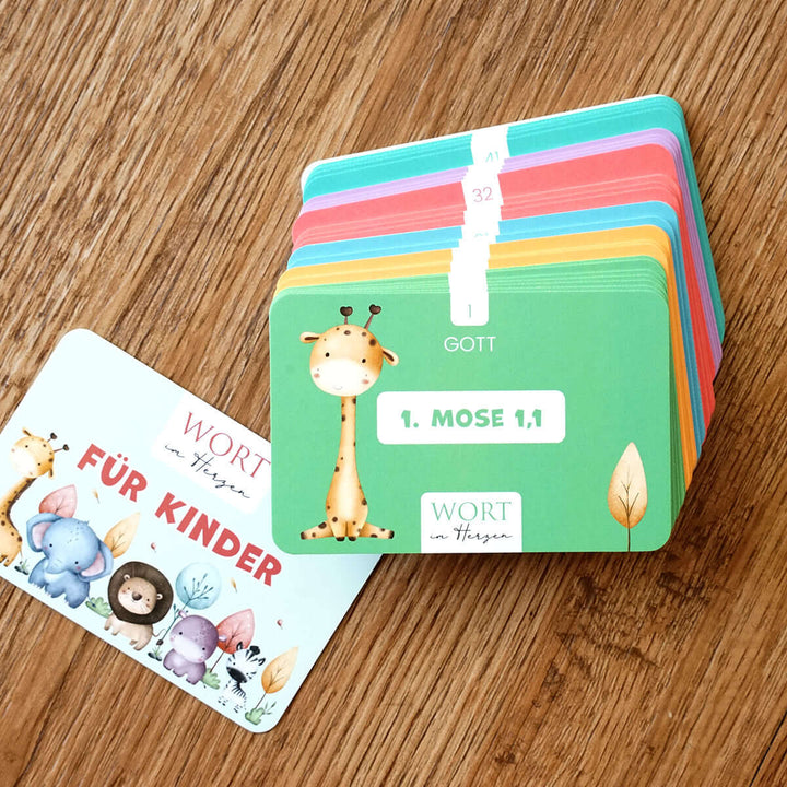 Wort im Herzen "Für Kinder"  · Bibelverse für Kinder · 48 Lernkarten