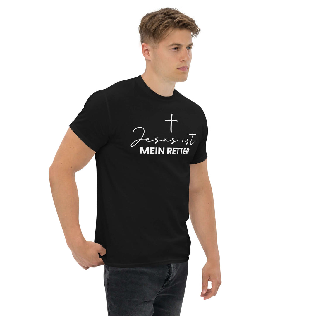 Klassisches Herren-T-Shirt "Jesus ist mein Retter" – Aus Gnade