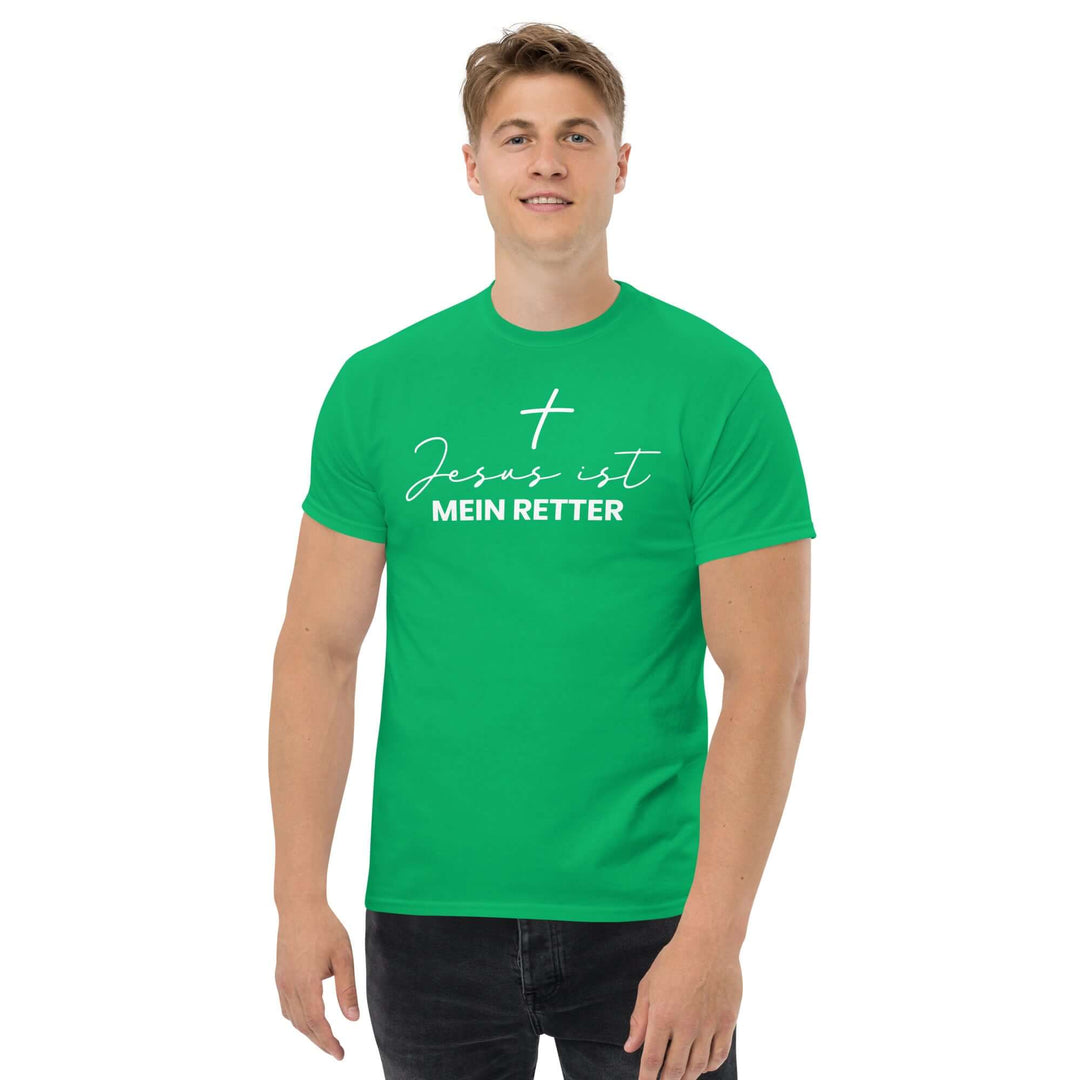 Klassisches Herren-T-Shirt "Jesus ist mein Retter" – Aus Gnade