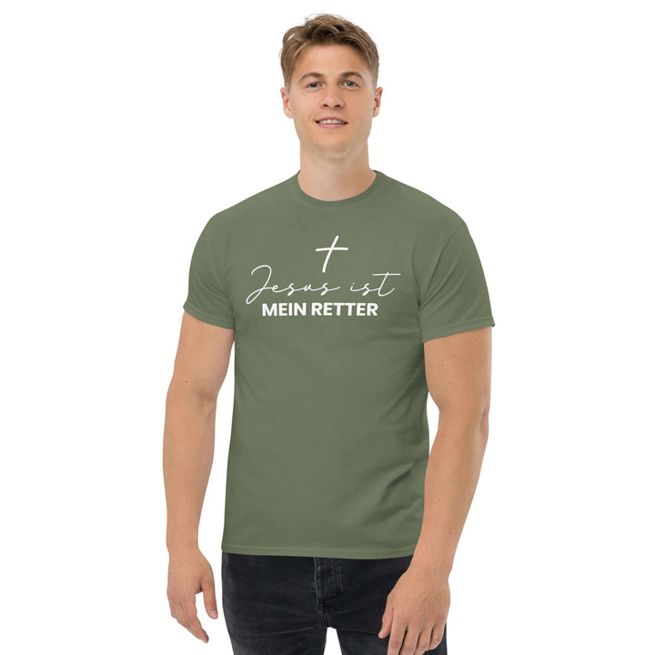 Klassisches Herren-T-Shirt "Jesus ist mein Retter" – Aus Gnade