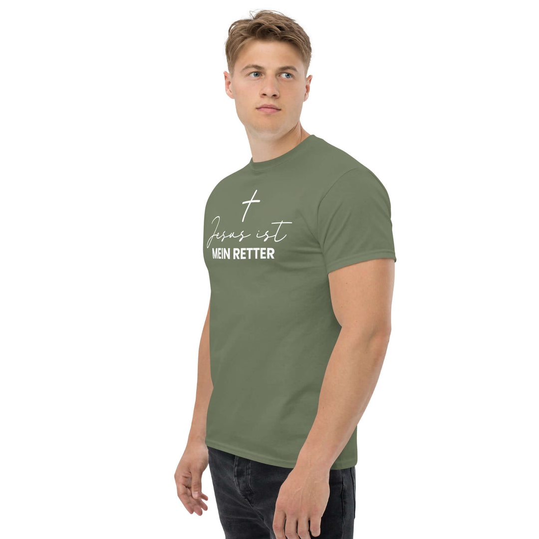 Klassisches Herren-T-Shirt "Jesus ist mein Retter" – Aus Gnade