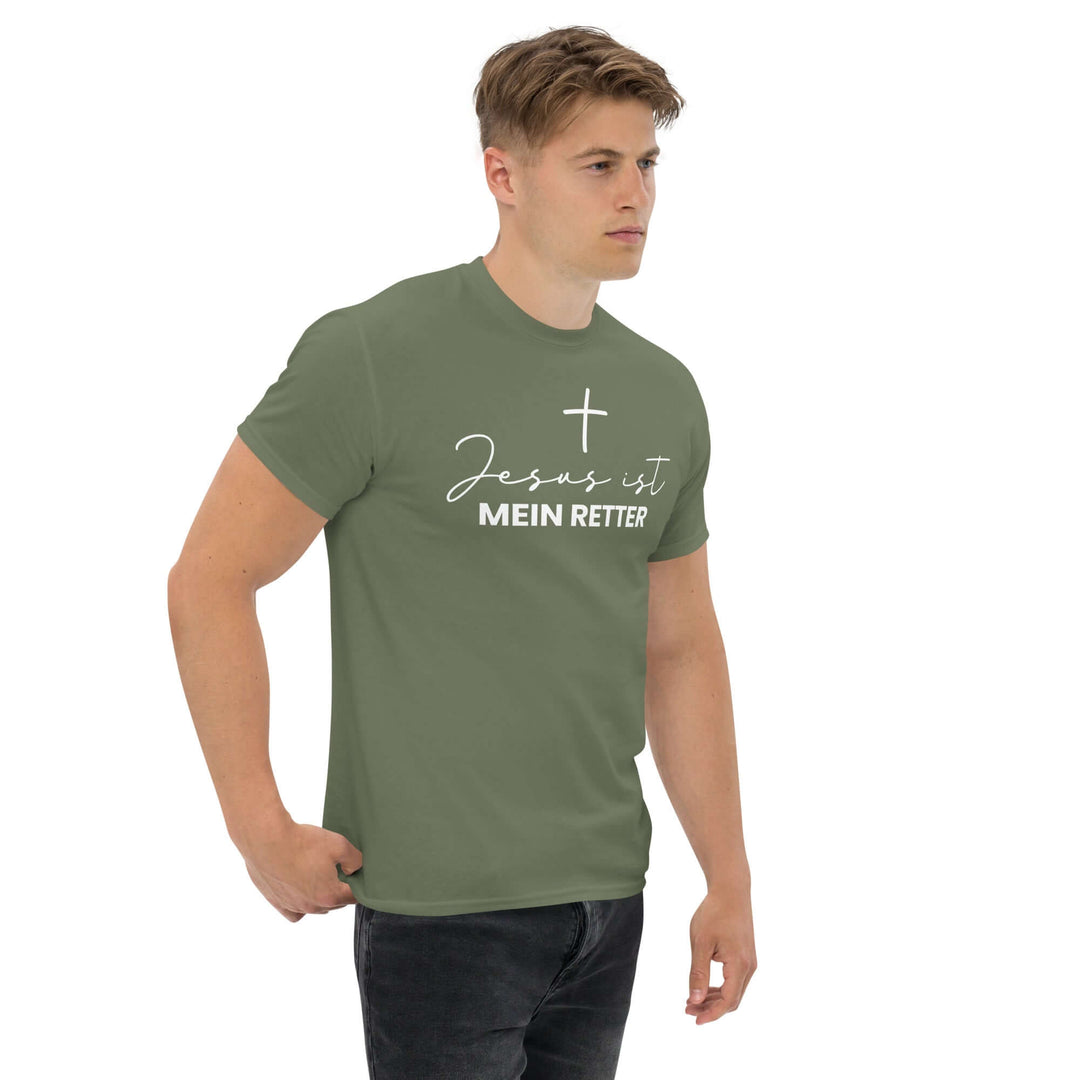 Klassisches Herren-T-Shirt "Jesus ist mein Retter" – Aus Gnade