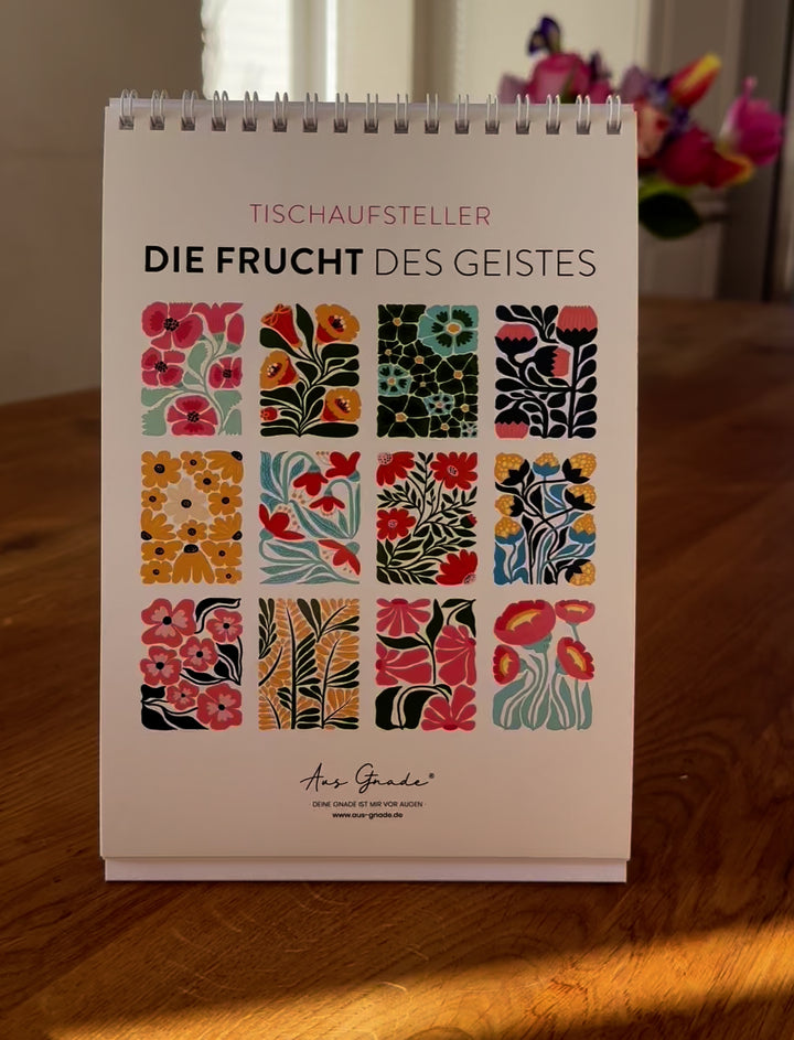 Tischaufsteller "Die Frucht des Geistes" · A5 · 12 Bibelverse