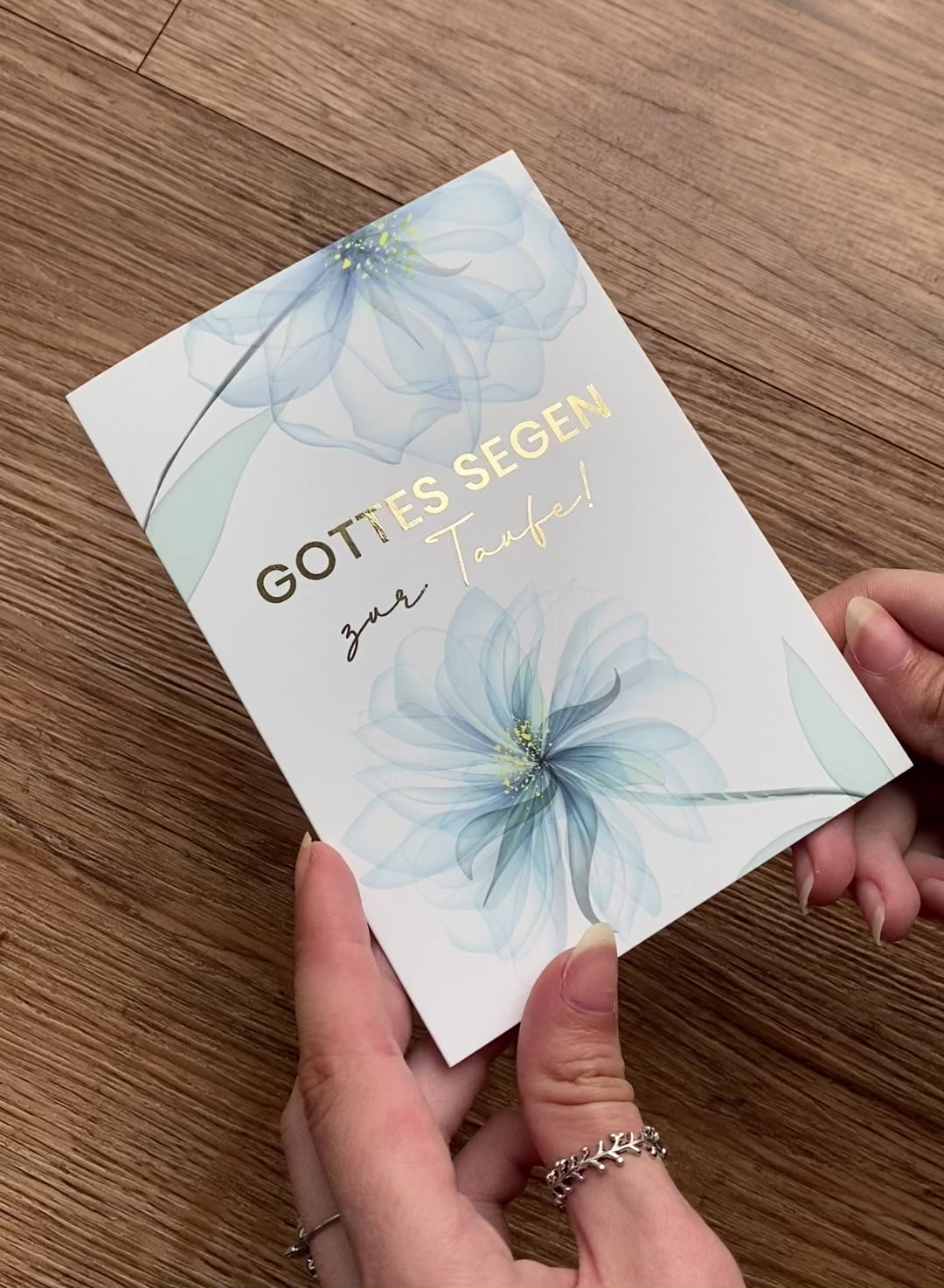 Klappkarte "Gottes Segen zur Taufe" mit Bibelvers · A6 · mit Gold veredelt