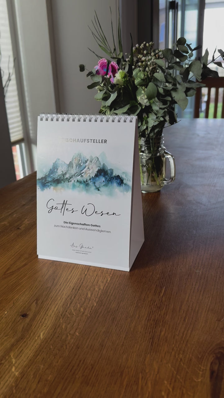 Tischaufsteller "Gottes Wesen" · A5 · Bibelverse mit Eigenschaften Gottes