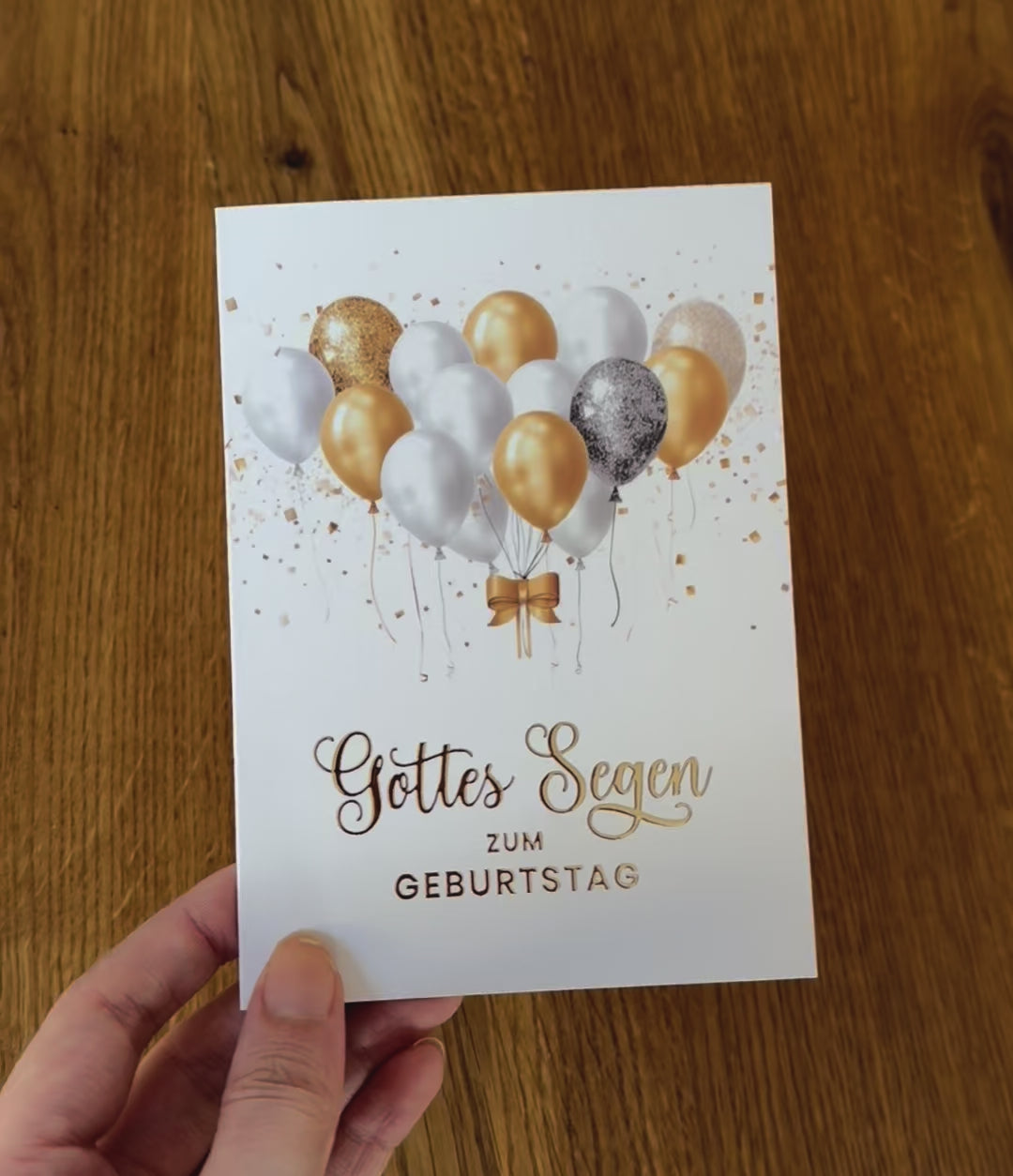 Klappkarte "Gottes Segen zum Geburtstag" mit Bibelvers · A6 · mit Gold veredelt