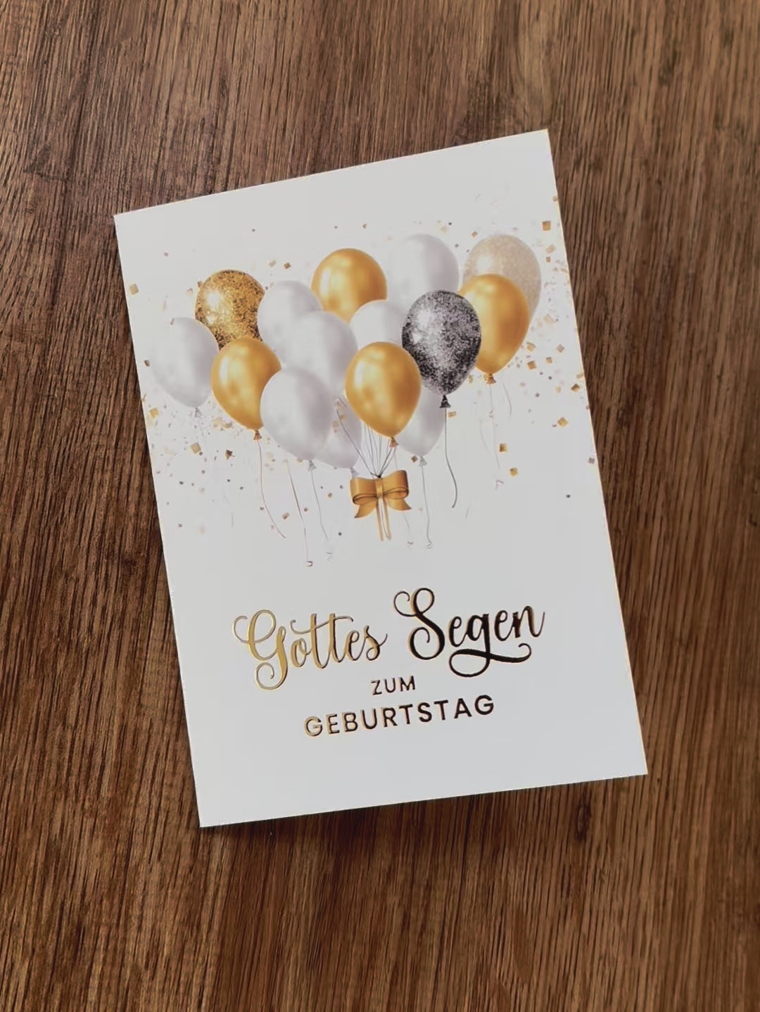 Klappkarte "Gottes Segen zum Geburtstag" mit Bibelvers · A6 · mit Gold veredelt