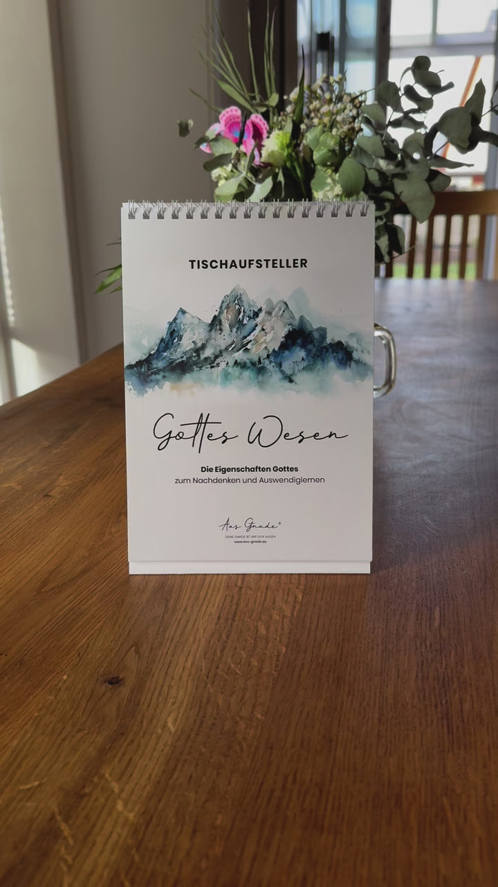Tischaufsteller "Gottes Wesen" · A5 · Bibelverse mit Eigenschaften Gottes