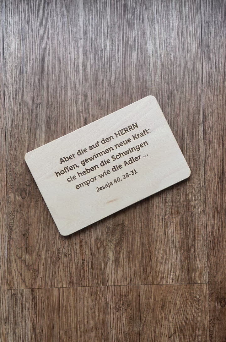 Personalisiertes Holz-Brettchen "Dein Text" · Gravur