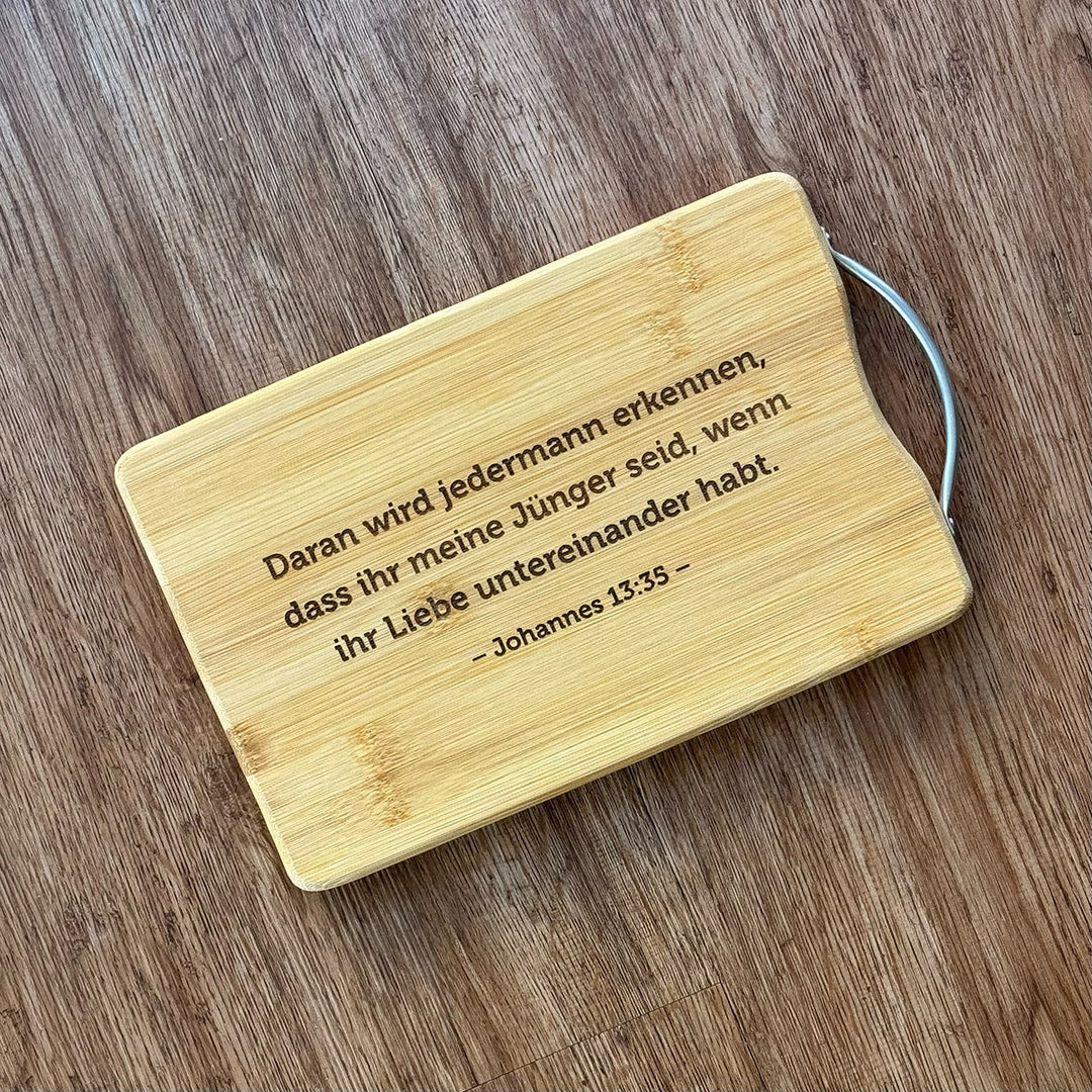 Personalisiertes Schneidebrett "Dein Text" · Gravur