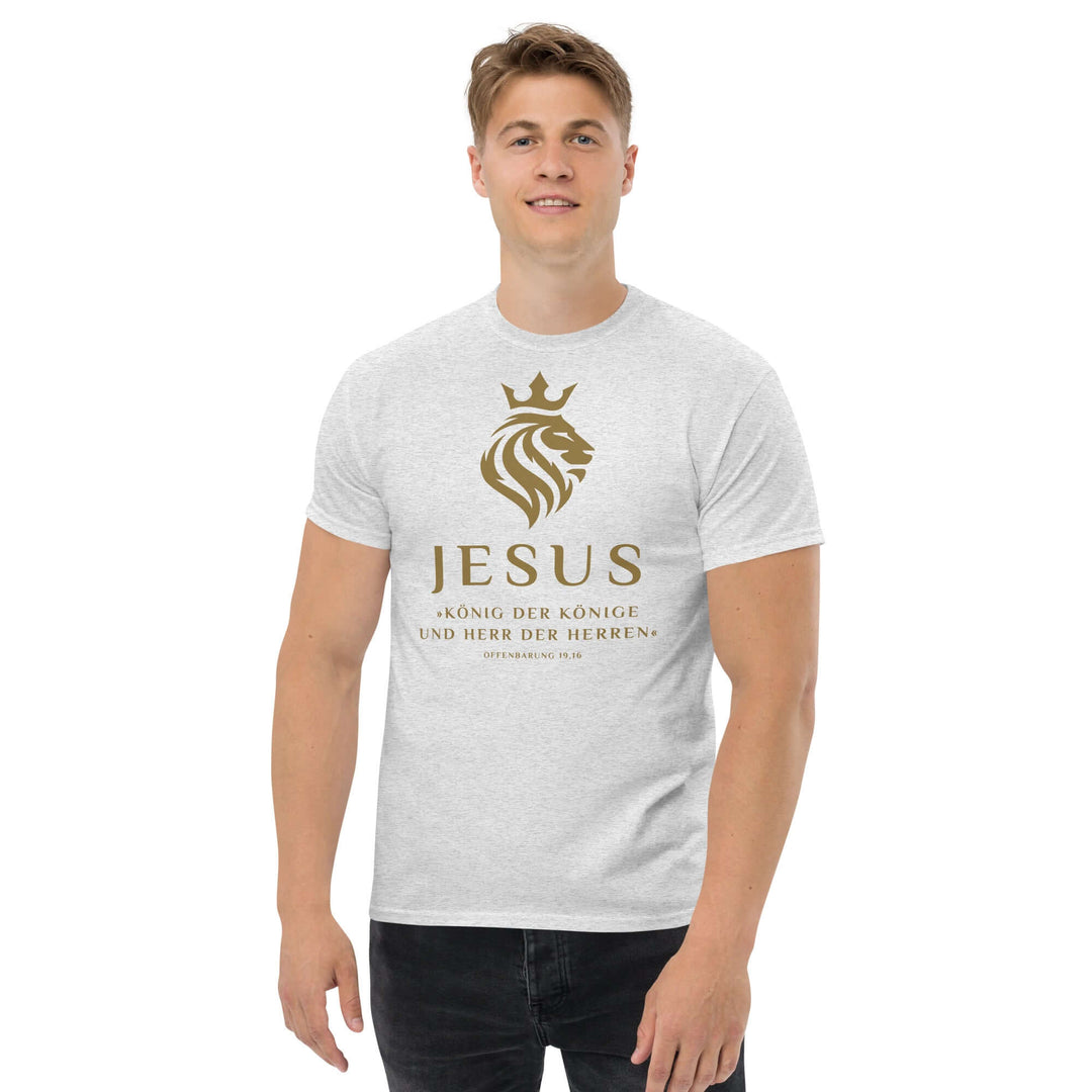 Klassisches Herren T-Shirt "Jesus – König der Könige" · Löwe