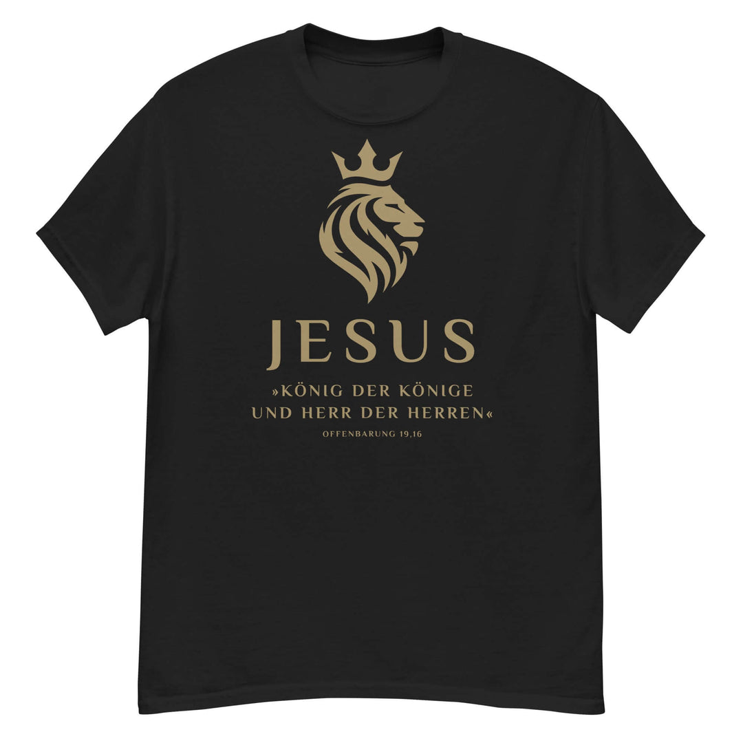 Klassisches Herren T-Shirt "Jesus – König der Könige" · Löwe
