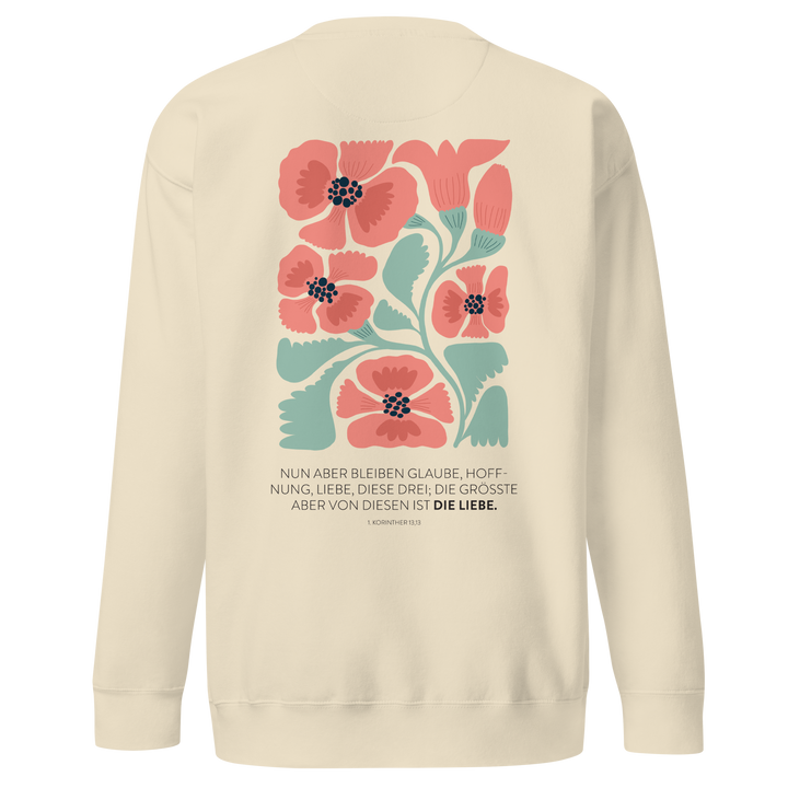 Unisex Premium Pullover "Liebe" · Bibelvers · beidseitig bedruckt