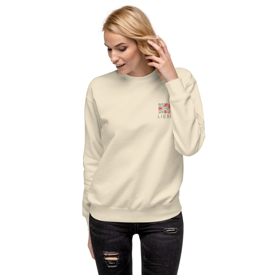 Unisex Premium Pullover "Liebe" · Bibelvers · beidseitig bedruckt