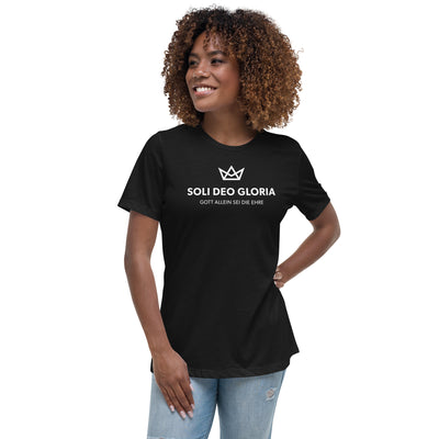 Lockeres Damen-T-Shirt "Soli Deo Gloria" – Aus Gnade