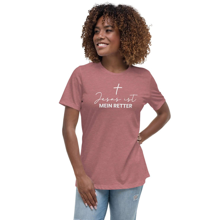 Lockeres Damen-T-Shirt "Jesus ist mein Retter" – Aus Gnade