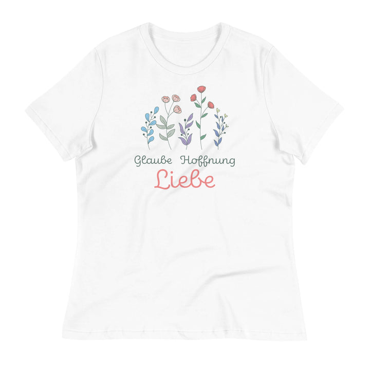 Lockeres Damen-T-Shirt "Glaube Hoffnung Liebe"